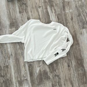 Soul Cycle Cropped White Thermal